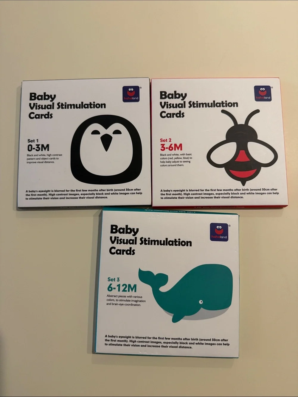 Baby Visual Stimulation Cards Set - Black, Red & Teal